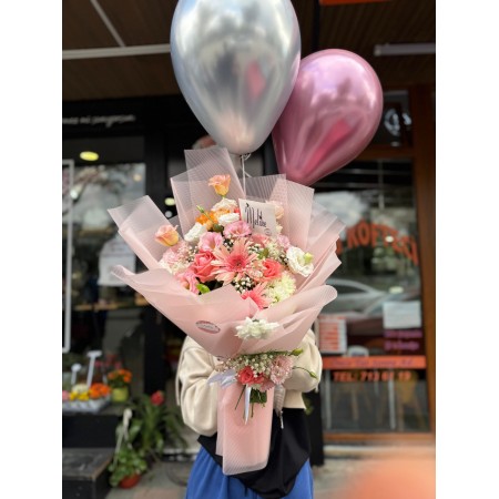Balonlu sofft bouquet
